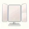 Tri-Fold LED Makeup Mirror with Stand & 3 Color Lighting, Screen Dimming and Women Gift 5