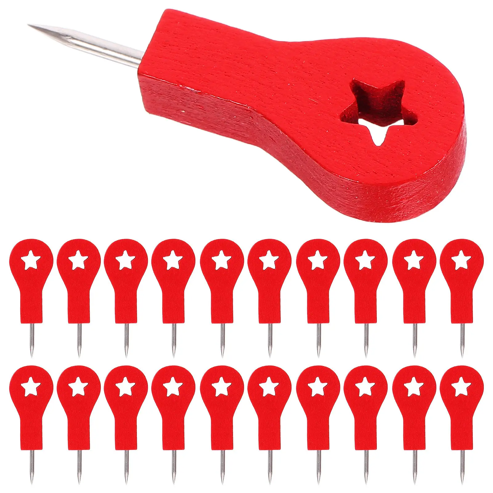 50개 나무 화살 모양 푸시핀, 여행 지도 표시, 샌드박스, 건축, 코르크보드, 게시판용 고급 나무 압정