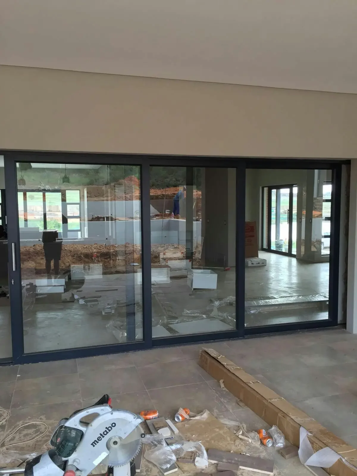 DN Black/White/Gray/Aluminium Sliding Door with Handle Lock for Sliding Glass Door System High Security for Home