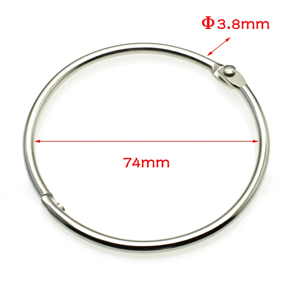 5 Stück/Packung Loseblatt-Buchbinder-Scharniere, O-Ring-Verschluss-Schlüsselanhänger, Metall-Bastelteile – Detail 9