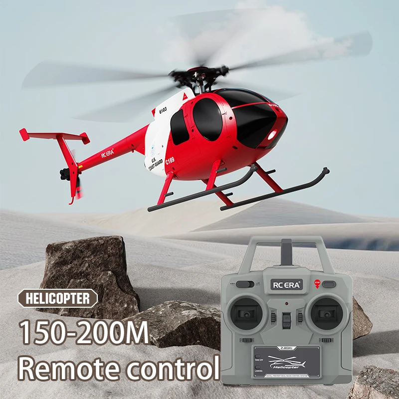 C189 RC Helicopter 1:28 MD500 Brushless Dual-motor Remote Control Model 6-Axis Gyro Aircraft Toy One-click Takeoff/landing