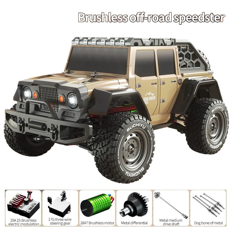 

1:16 Racing RC Car 16104 Pro 4WD 70KM/H High Speed Brushless Car 2.4G 16104 Brushed Radio Control Drift Truck Toys for Children