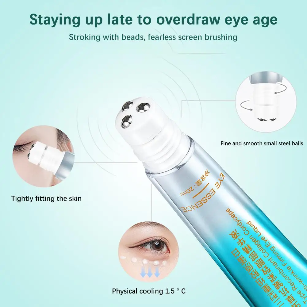 

20g Anti Dark Circle Eye Cream Peptide Eye Bags Anti Skin Massager Roller Wrinkle Care Cream Hyaluronic Beauty Acid O3p1