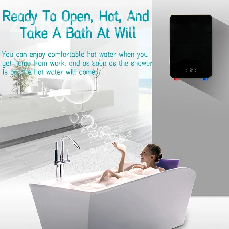 8500W Electric Tankless Water Heater - Instant Hot Water, LCD Display, For Home Kitchen/Bathroom - View #5