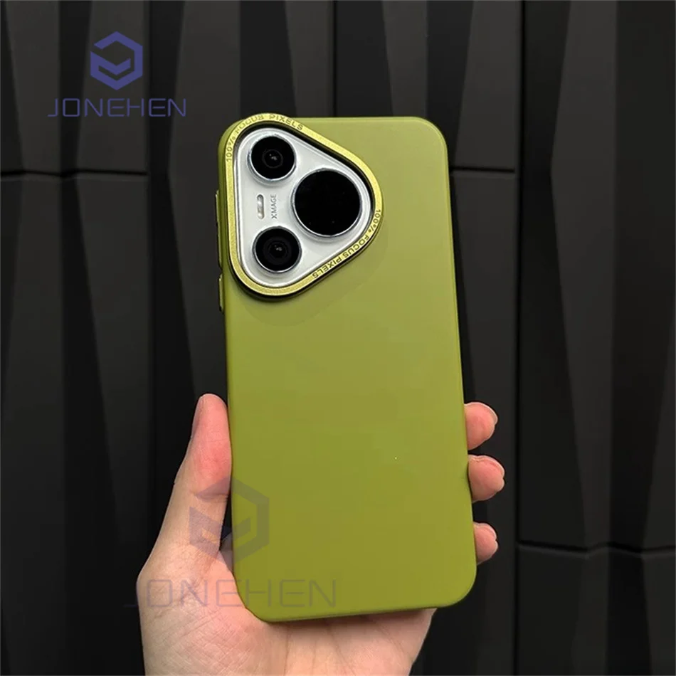 Sleek Matte Solid Color Shockproof Case with Alloy Lens Frame