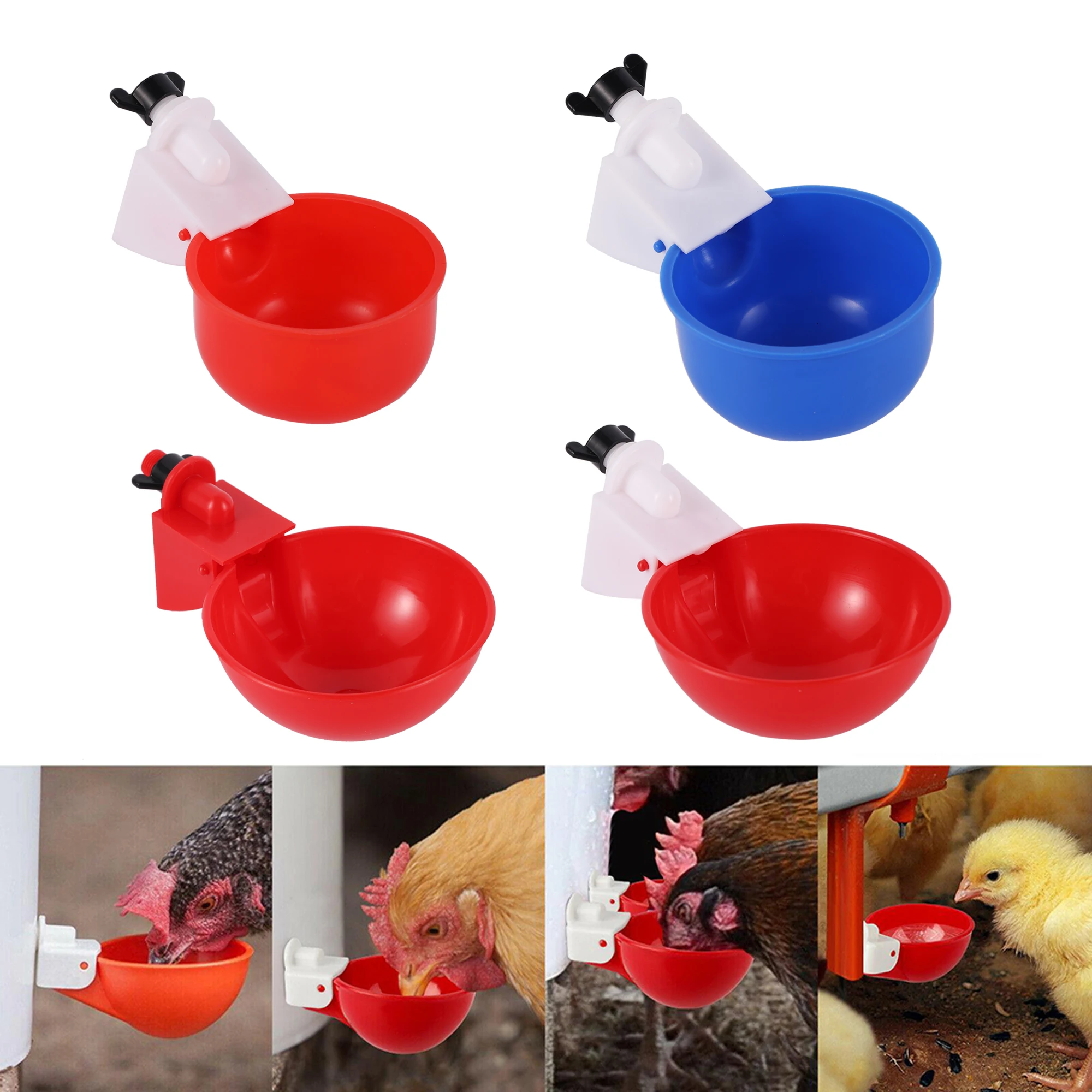 Poultry Automatic Drinking Water Feeding Cup Drinking Fountain Chicken Quail Drinker Cup Farm Poultry Feeding Supplies