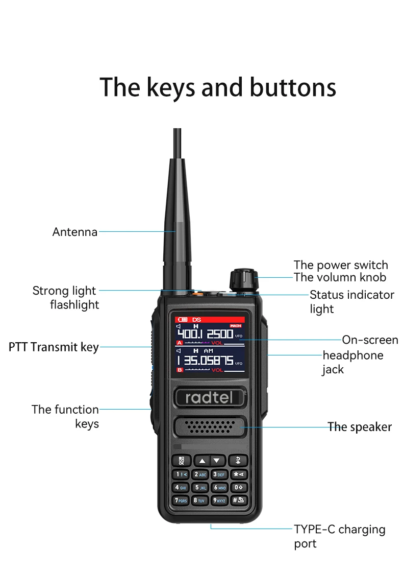 Talkie Walkie Radtel RT 470 6 Bandes Amateur Ham Station De Radio