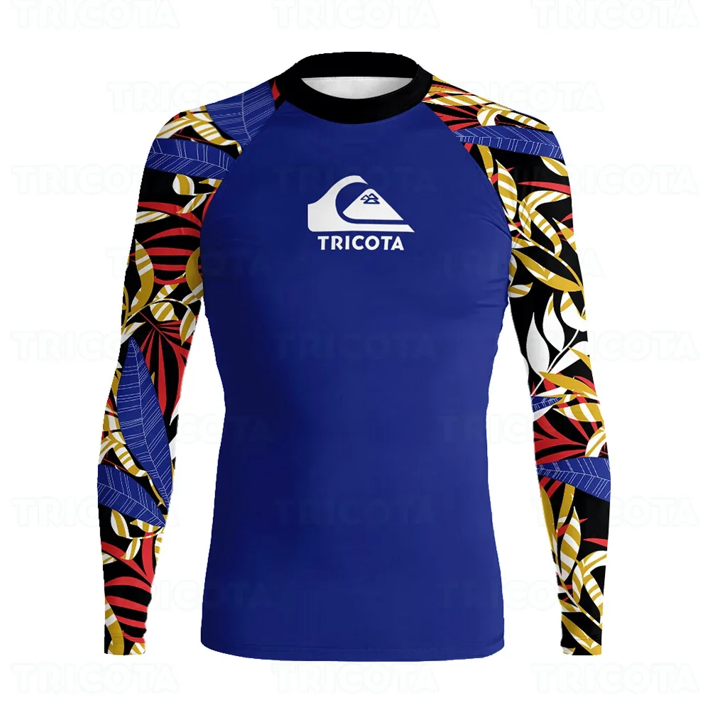 

Плавательная футболка для серфинга, пляжная одежда для плавания с защитой от УФ-лучей, топы с защитой от сыпи для дайвинга, мужские быстросохнущие купальники с длинным рукавом для серфинга