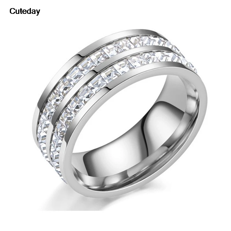 Elegant Two-Tone Silver & Gold Zircon Engagement Ring