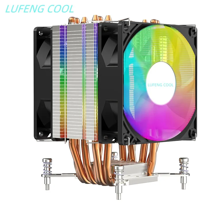 

LUFENG COOL 6 Heat Pipes CPU Cooler 4Pin RGB FAN PC Quiet Intel LGA 1700 /1200 1150 1151 1156 2011 X79 X99 E5 Cooling PWM FAN