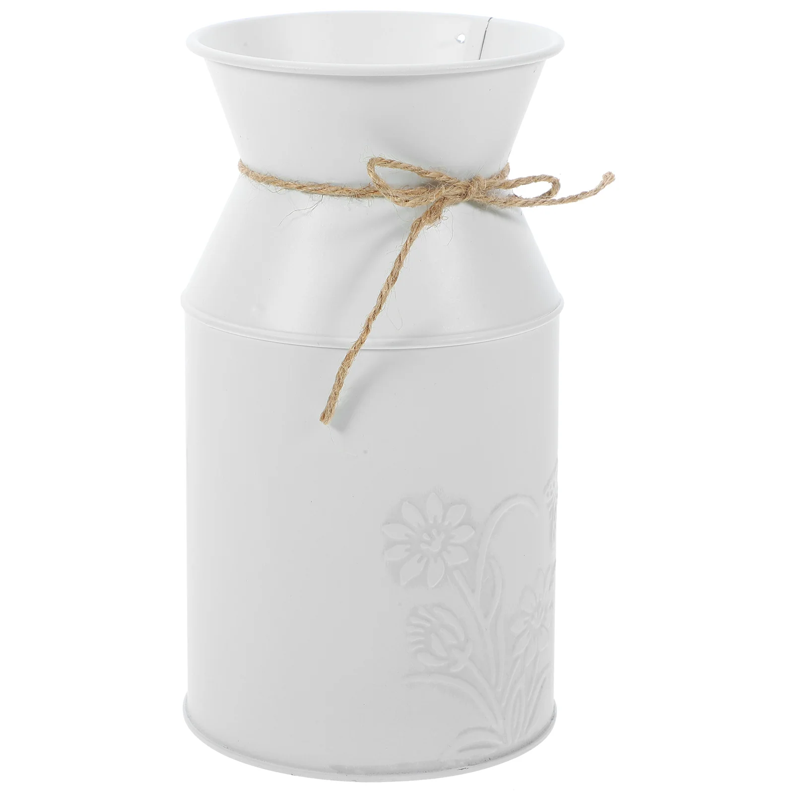 

Retro Decor Vintage Flowerpot Household Plant Iron Ice Cube Bucket Vase Desktop White Creative