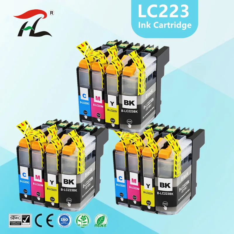 Совместимый чернильный картридж LC223 LC221 для принтера Brother LC 221 LC225 MFC-J4420DW J4620DW J4625DW J480DW J680DW J880DW заправляемый картридж для чернил lc223 lc221