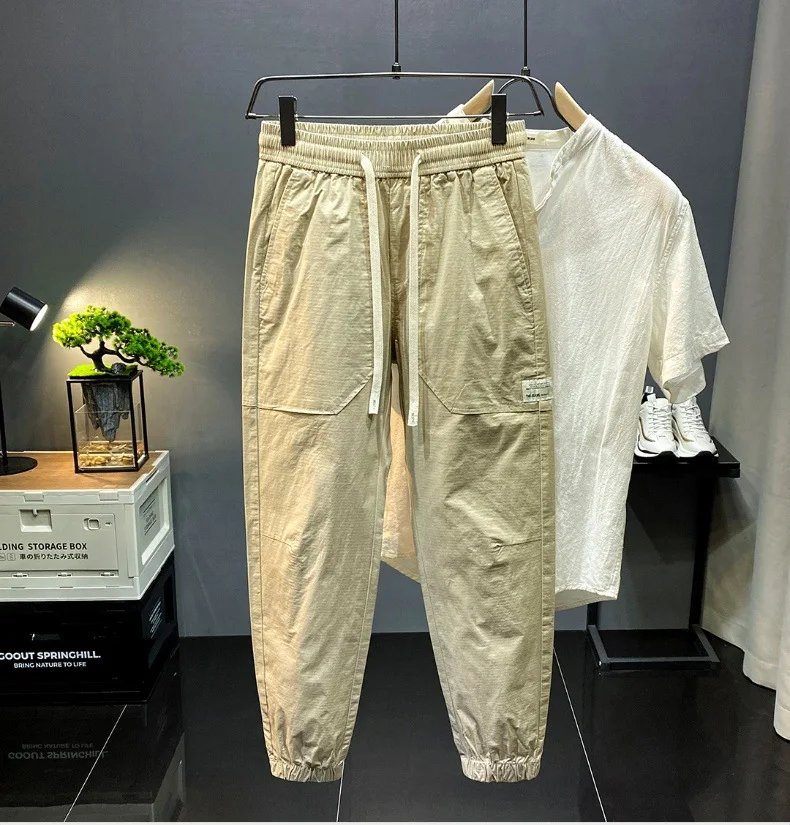Description Picture 4 of itemSummer Ultra-Thin Soft Cropped Casual Pants Men's 2024 New Drawstring Drawstring Fashion Brand Loose Harem Sports Pants