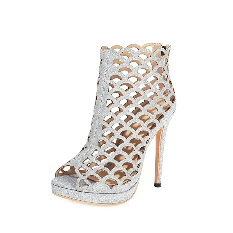 

Sandalias Mujer 2021 Summer Gladiator Sandals Sexy High Heels Platform Party Night Show Shoes for Women Plus Size 30-52 21-1