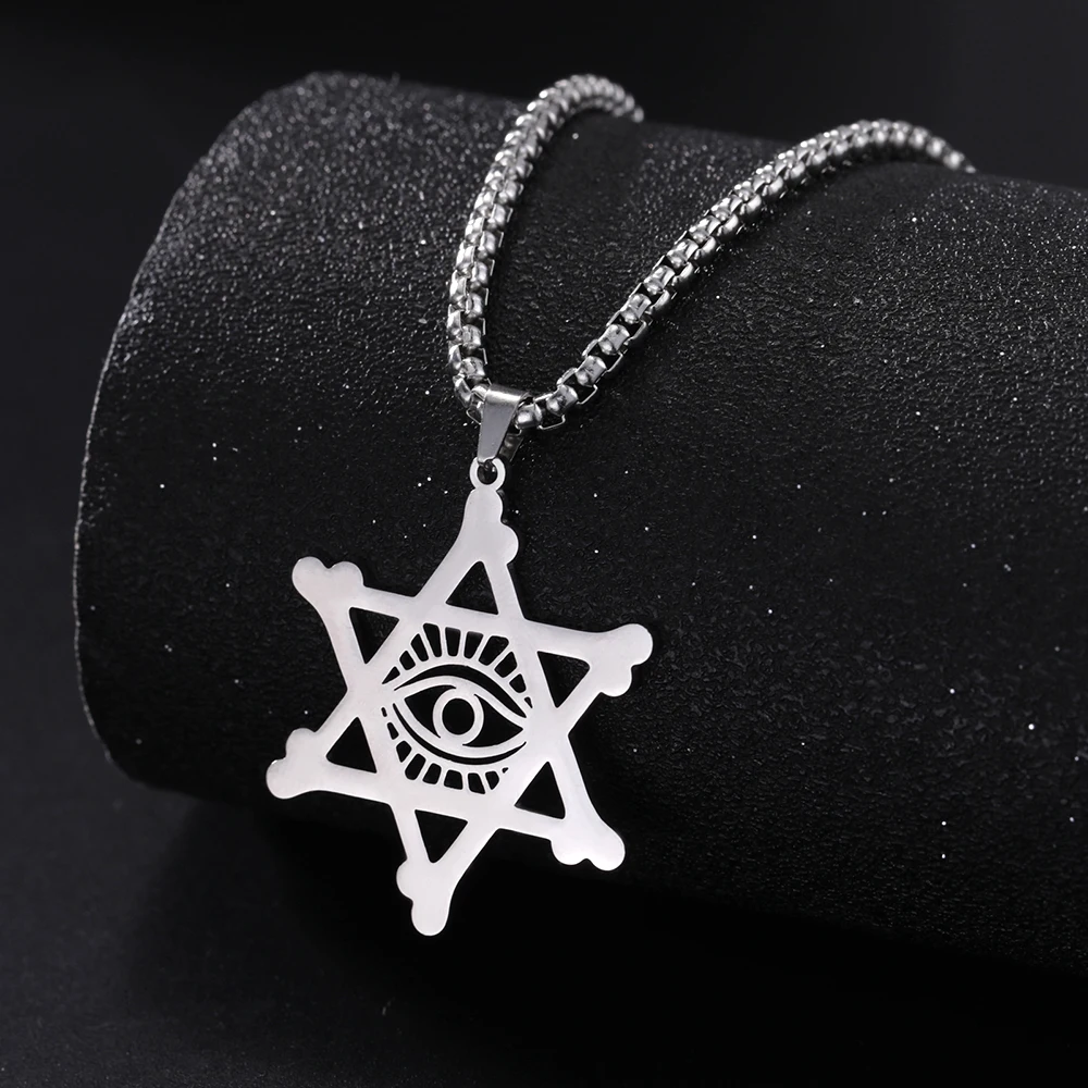 Dawapara Vintage filigrane Hamsa Hand von Fatima Stern von David Hexagramm Halskette viel Glück Erfolg Amulett Schmuck Edelstahl – Detail 31