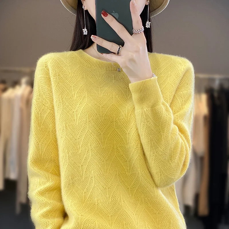 2024 New Autumn and Winter Cashmere Sweater Women O-Neck Pullover Sweater Warm Loose Cashmere Sweater Women 5
