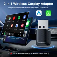 M10 2in1 Wireless CarPlay Adapter For OEM Wired CarPlay or OEM Wired Android Auto Plug&Play Bluetooth Smart CarPlay