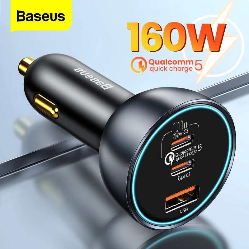Baseus 160W Car Charger Quick Charge QC 5.0 4.0 3.0 PD For Macbook iPad Pro Laptop USB Type C iPhone Xiaomi | Мобильные телефоны и