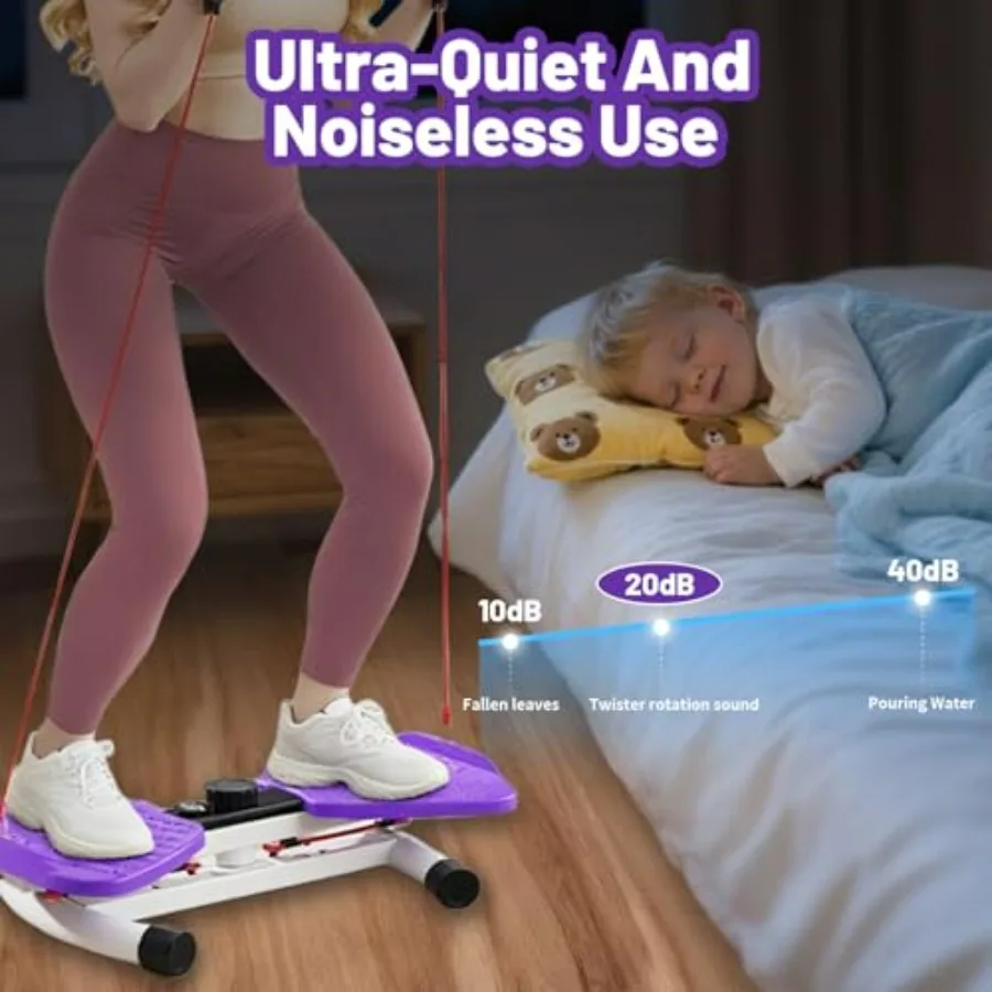 Waist Twisting Fitness Tool, Adjustable Waist Twisting Machine For Women Men, Ab Twister Board, 330 Lbs Capacity & Led Digital D