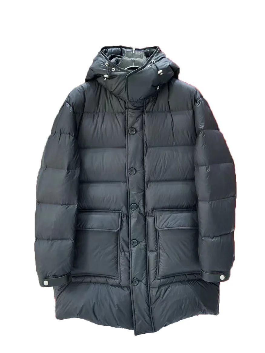 

Down jacket long section stand-up collar loose shape hooded design warm and comfortable 2023 winter new 1021