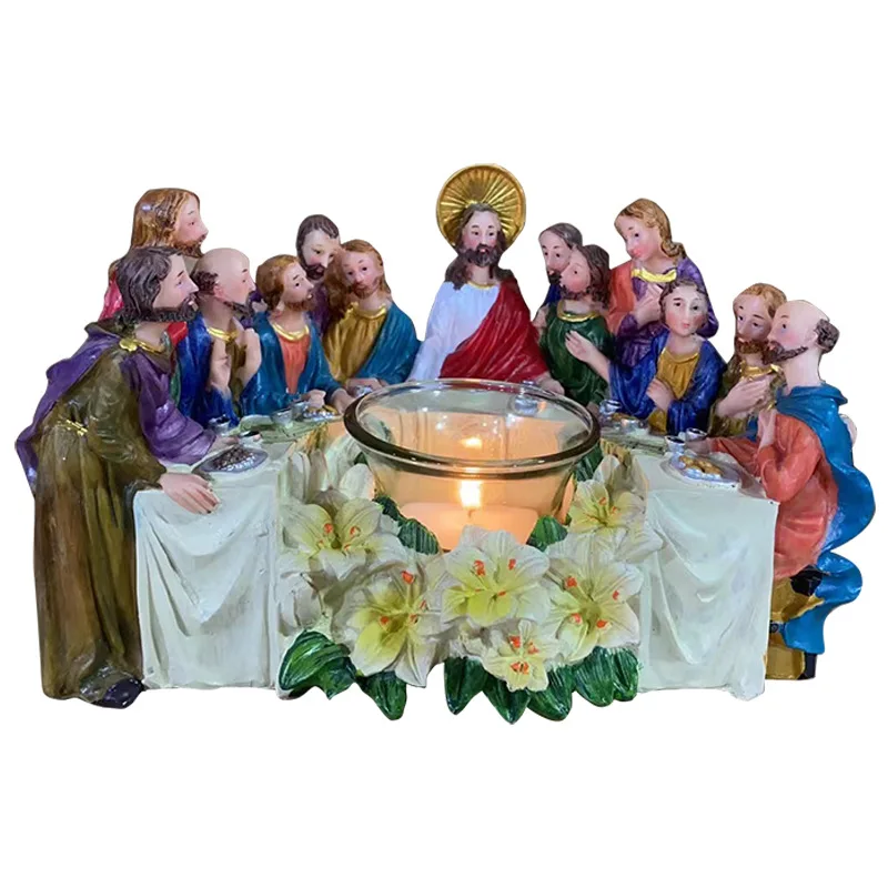 

Vintage Jesus Candlestick Creative European Style Statue Resin Decoration Home Fragrance Candle Decoration Candlestick