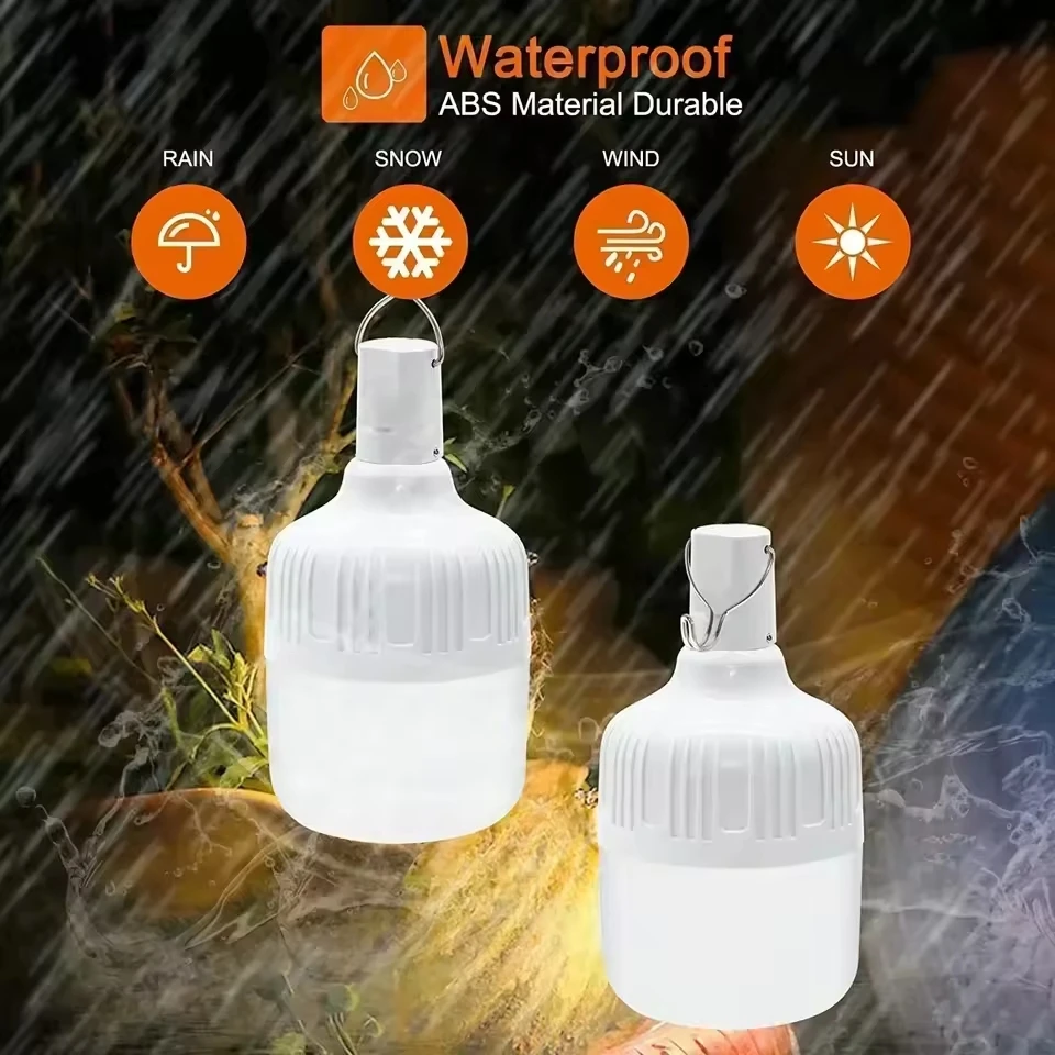 Emergency Light LED Light Bulb Lantern 80W Outdoor Camping Hiking Sports Entertainment USB Rechargeable
