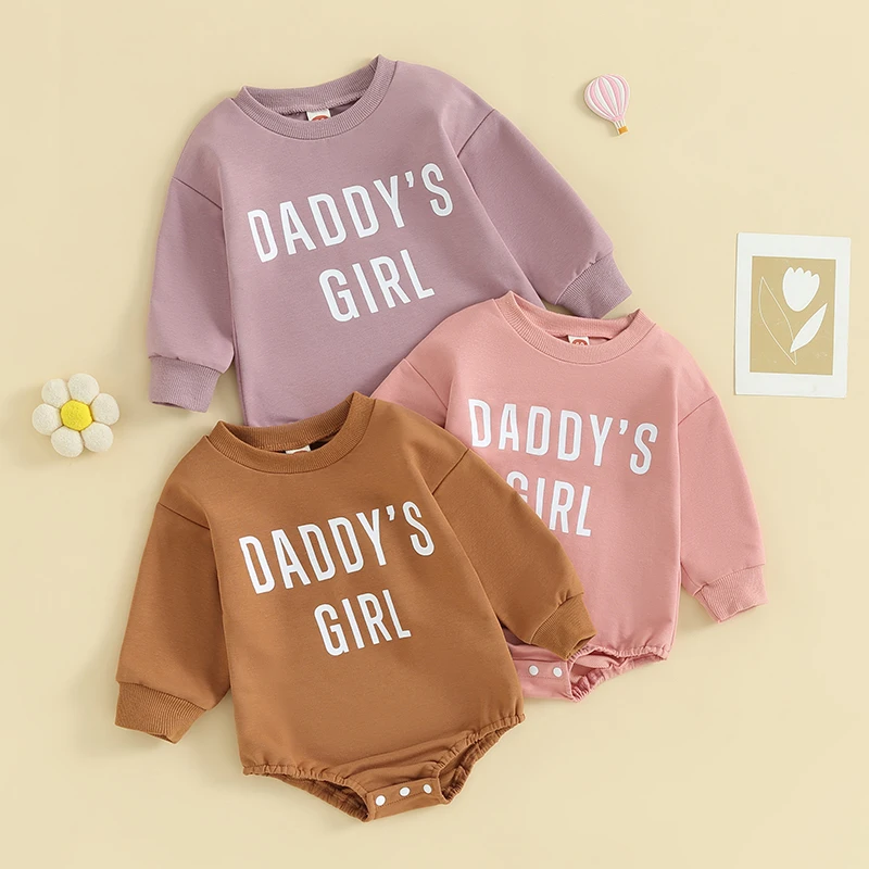 

2023 Baby Clothing Girl Sweatshirt Rompers Cotton Long Sleeve Letter Jumpsuits For Newborn Clothes