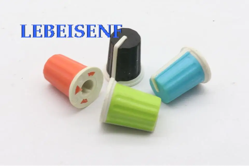 4pcs Color Compact Rotary Potentiometer Knobs Caps / Hole 6mm Soft