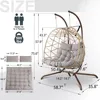 Outdoor Egg Swing Chair with Stand, 2 Person Patio Swing Chairs with Thick Cushions and Pillows,  for Indoor Bedroom 2