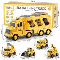 Diecast Carrier Truck Toys Cars Engineering Vehicles Excavator Bulldozer Truck Model Sets Educational Toys For Toddler Kids Gift 2