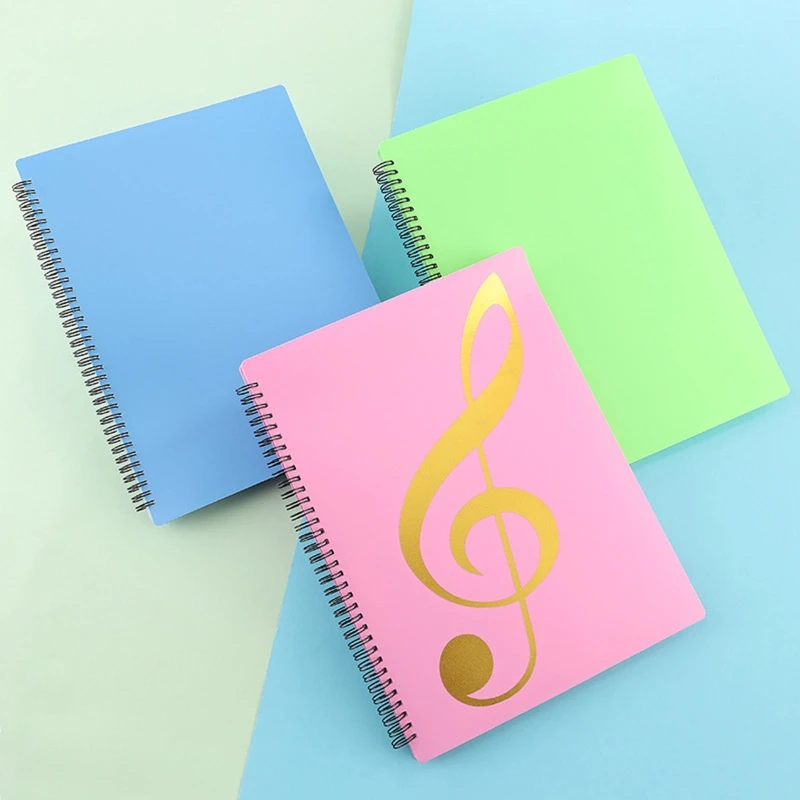 thumbnail image 2 of Sheet Music Folder With 20 Sleeves - 40 Page Capacity Spiral Binder For 8.5x11 Music Sheets 2 of 12