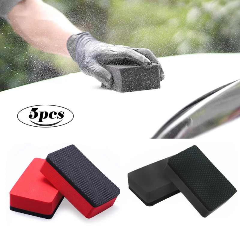 5Pcs Car Cleaning Eraser Clay Bar Pad Sponge Block Waxing Polishing Pad Auto Detail car cleaning tool,car cleaning clay bar
