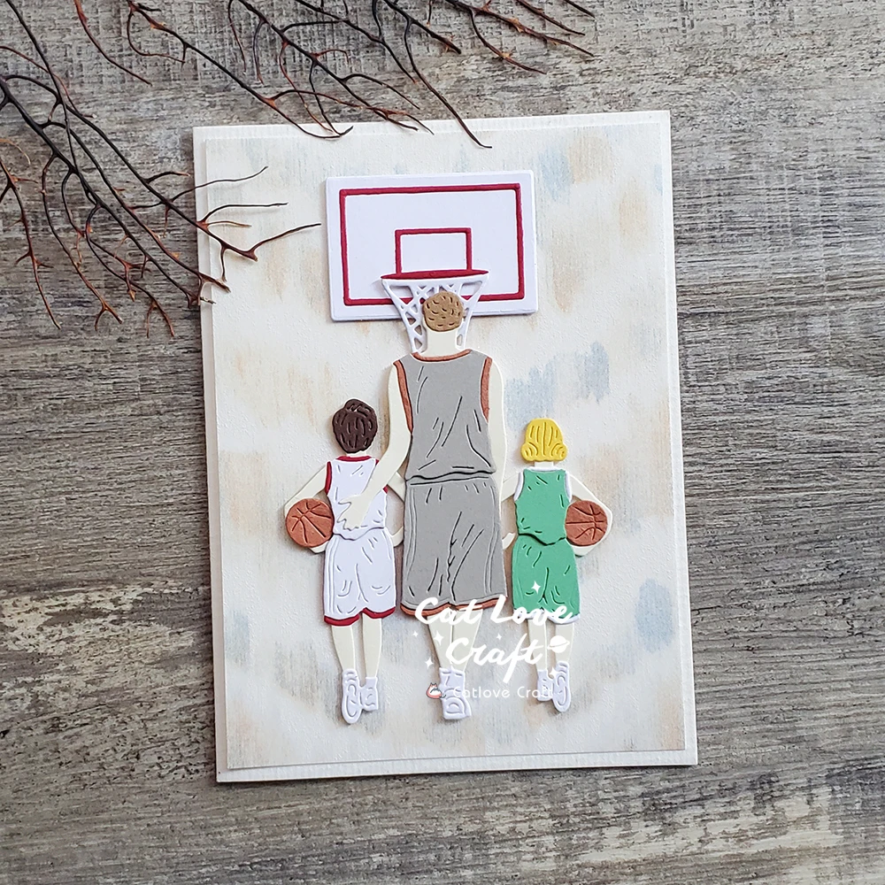 Catlove 농구 스포츠 금속 커팅 다이 스크랩북 금형 칼 스텐실 다이 컷 카드 만들기 DIY 공예 엠보싱 새로운 다이