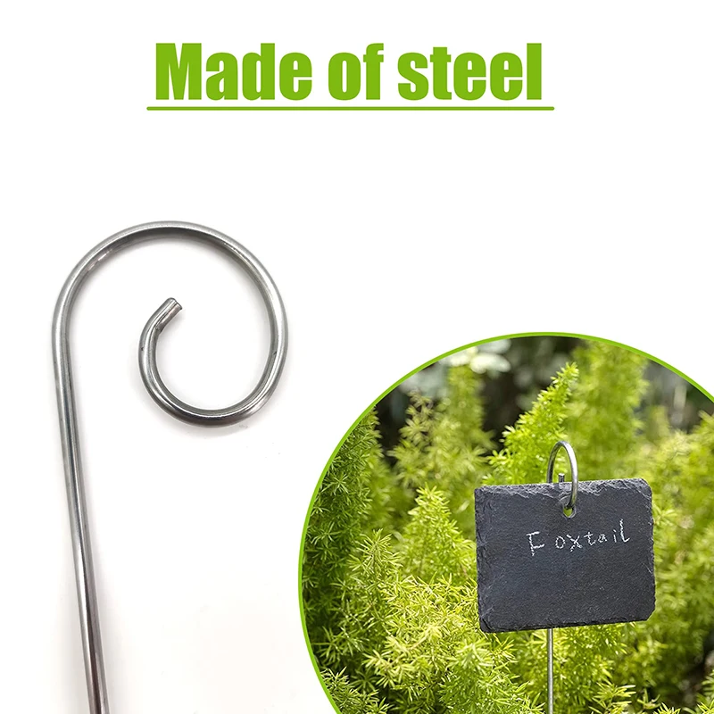 Plant Tags Pack of 10 Metal Support Frames Slate Plant Signs Stake Markers Garden30cm Metal Stands Slate Marker Signs plant tags