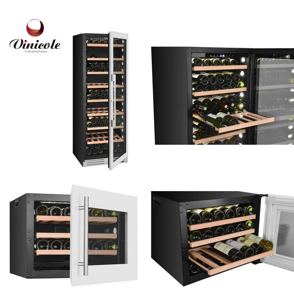 12 Inch Wine Cooler Mini Fridge Door Frame Black Case 18 Bottle Built In Or Freestanding With Stainless Steel Mirror Glass 50
