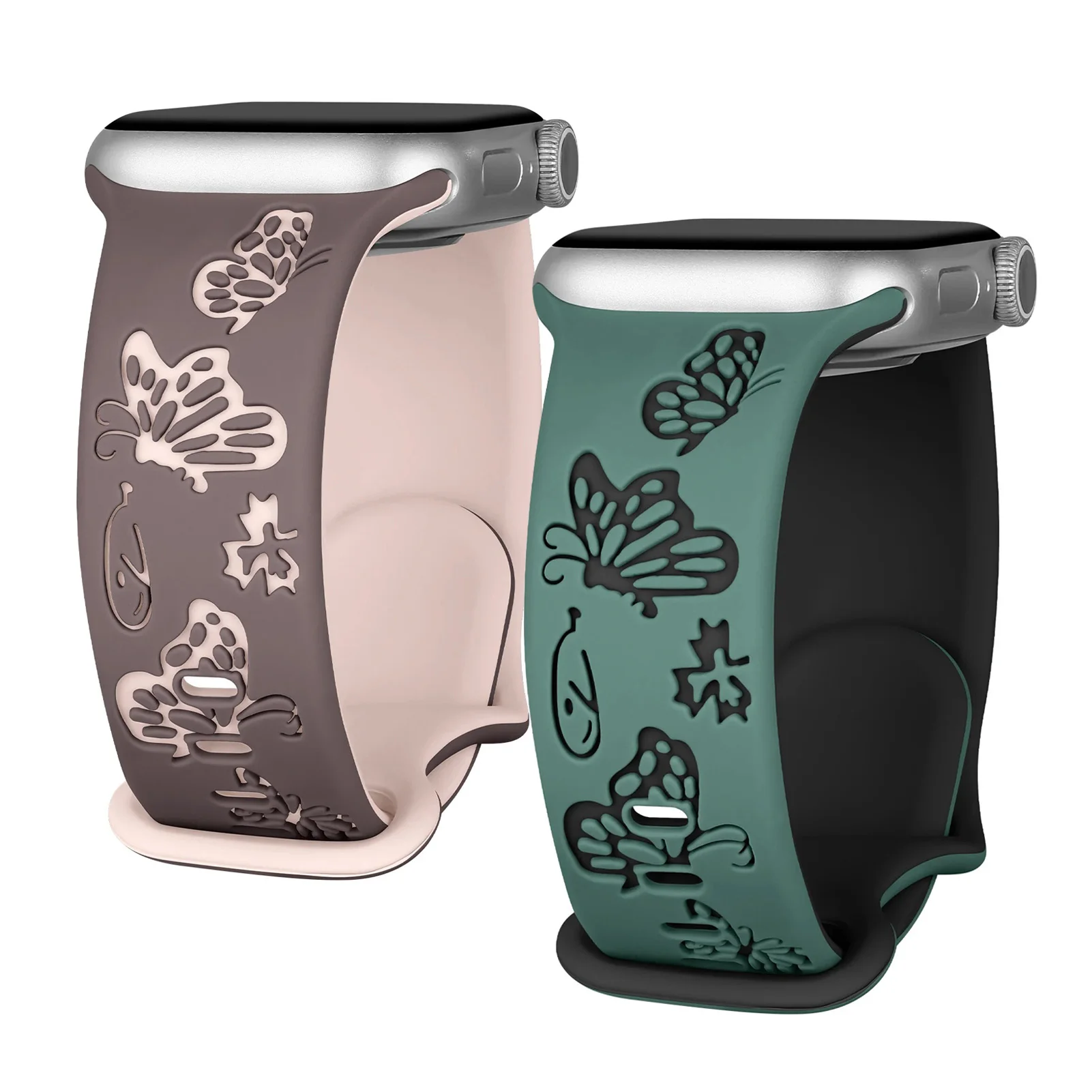Graviertes Silikon armband für Apple Uhren armband 41mm 45mm 40mm 44mm 49mm 38mm 42mm Correa Armband Serie 9 8 7 6 5 4 3 se ultra 2