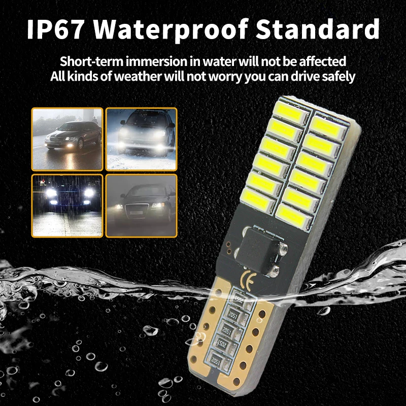 LED ڵ  ڵ W5W CANBUS 4014 24smd 6000K  Ŭ ,  ׼, T10, 50 