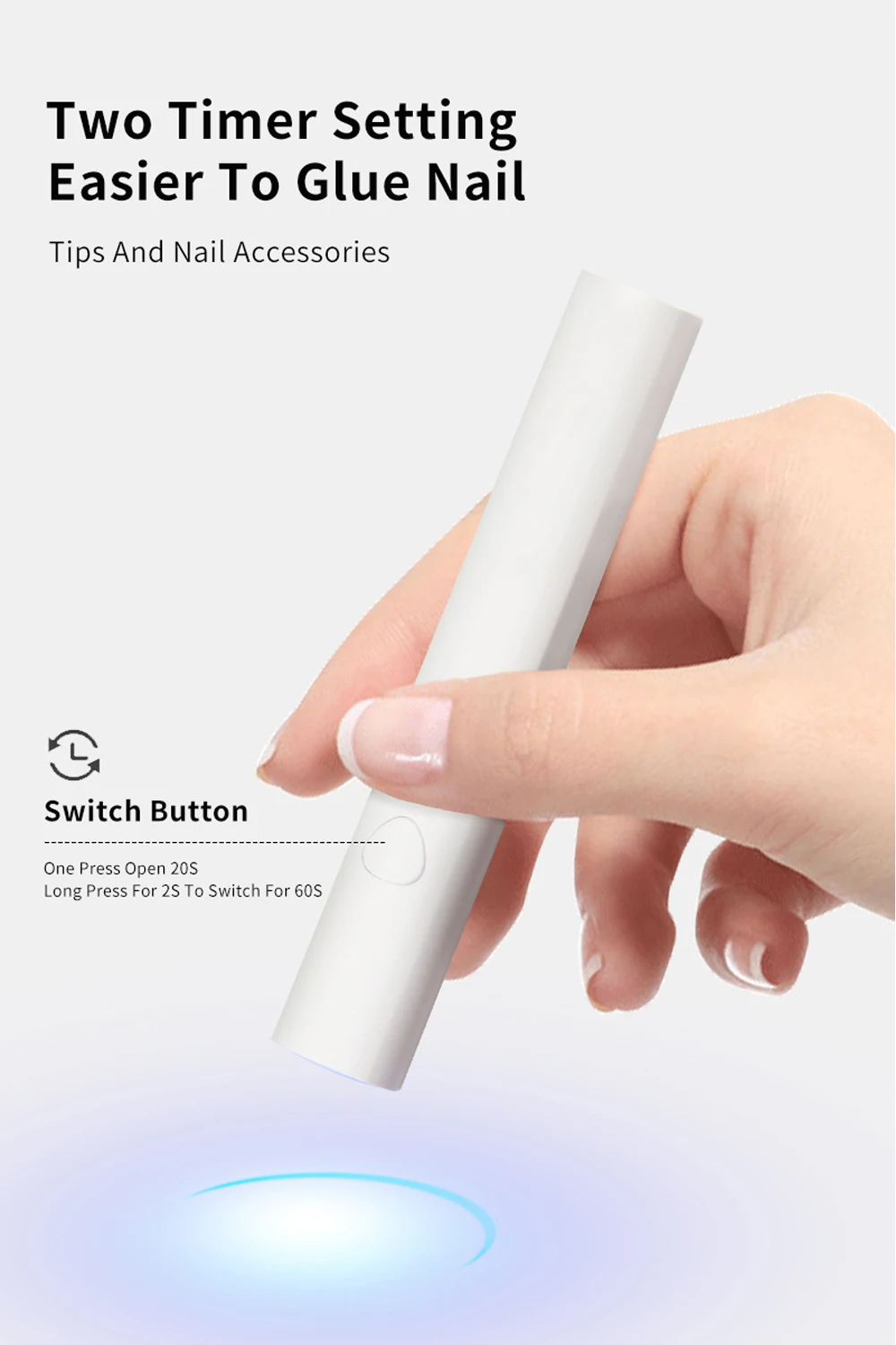 Description Picture 6 of itemHandheld Nail Lamp Quick Dry Mini Nail Dryers with Bracket Rechargeable UV LED Lamp For Nails Portable Gel Lamp UV Nail Art Tool