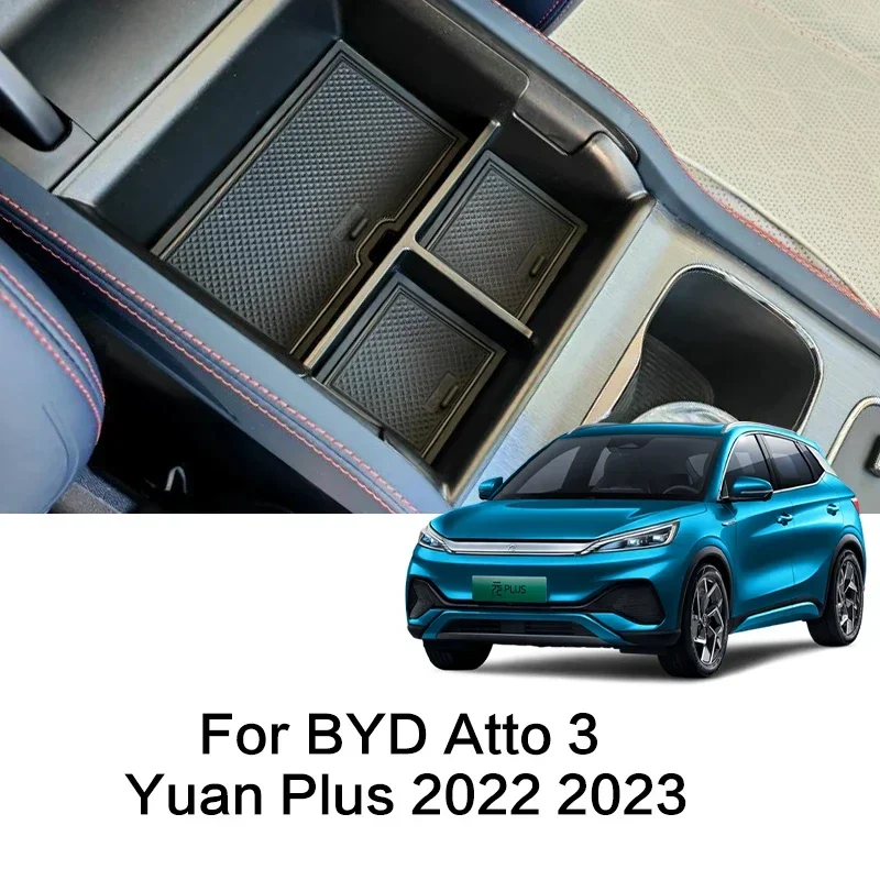 BYD Atto 3 Yuan Plus 2023 2024 2025 동전 트레이 센터 콘솔 정리함 케이스 컨테이너 팔걸이 상자 커버 보호 패드