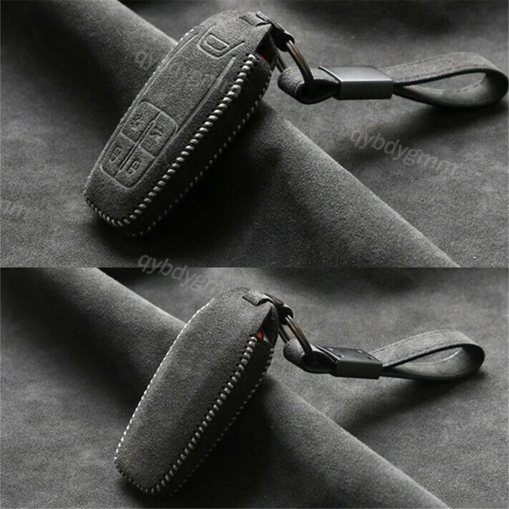 

Suede Leather Car Remote Key Cover Case Fob Keychain Holder Protector Shell Housing For Ferrari 488 2017 2018 Accessories