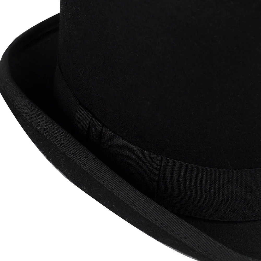 Mistdawn Derby-Bowlerhut aus 100 % Wollfilz für Männer und Frauen, mit Satin gefüttert, modisch, Party, formelles Fedora-Kostüm, Zaubererhut, 4 Größen – Detail 6