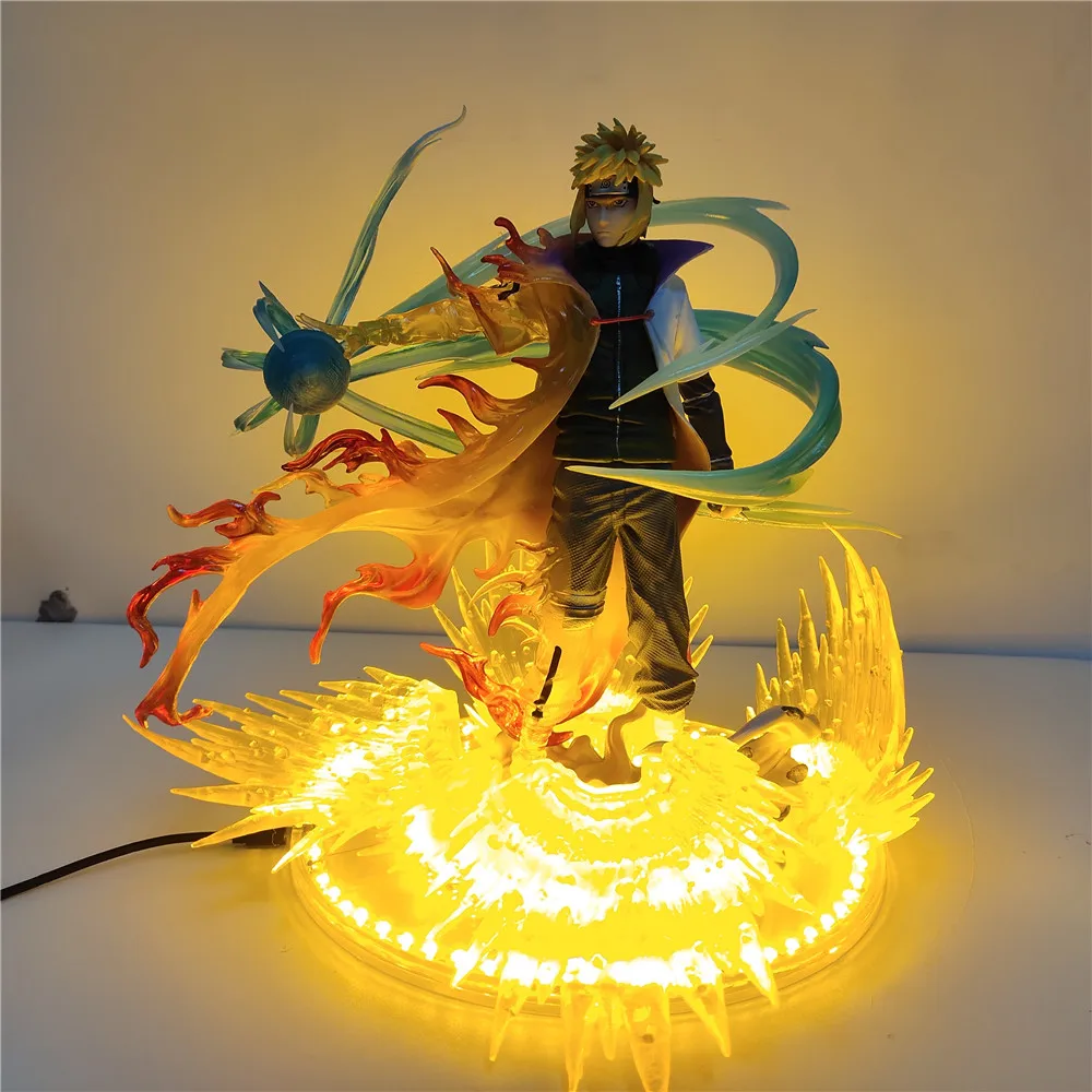 

26cm Anime Figures Naruto Minato Namikaze GK Shippuden LED Light PVC Action Figures Toys for Children Collector Model Gifts