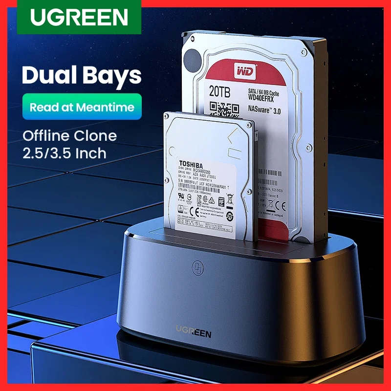 Ugreen Hdd Docking Station Sata para Usb 3.0 Adaptador para 2.5 3.5 Case de Disco Ssd Caixa hd Doca Disco Rígido Gabinete Docking Station