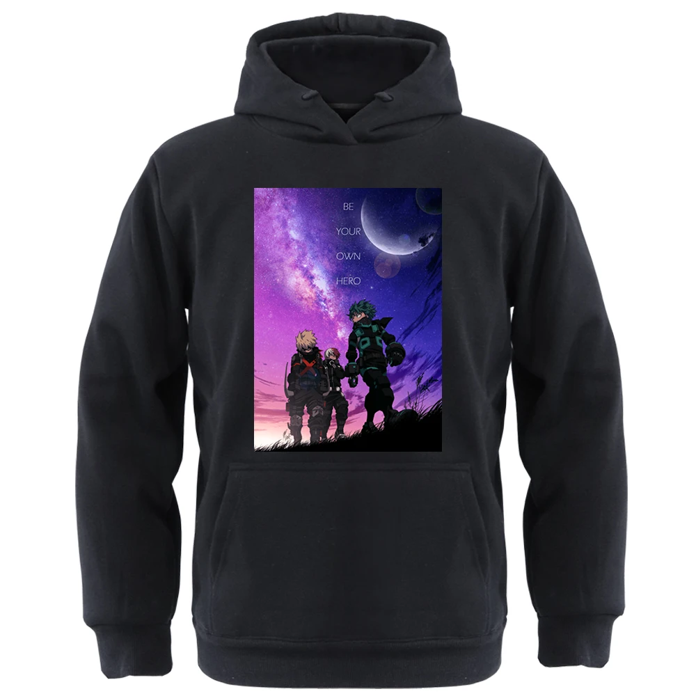 

My Hero Academia Hoodies Men Japan Anime Bakugou Deku Graphic Mangas Sweatshirt Thick High Street Hoody Hip Hop Sportswear