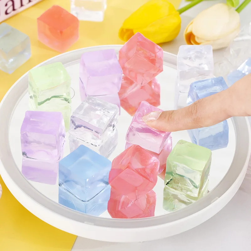 Set 4 Squishy Cubetti Di Ghiaccio Antistress – Palline Sensoriali Morbide Colorate Per Ansia, Giocattoli Da Spremere Per Bambini E Adulti