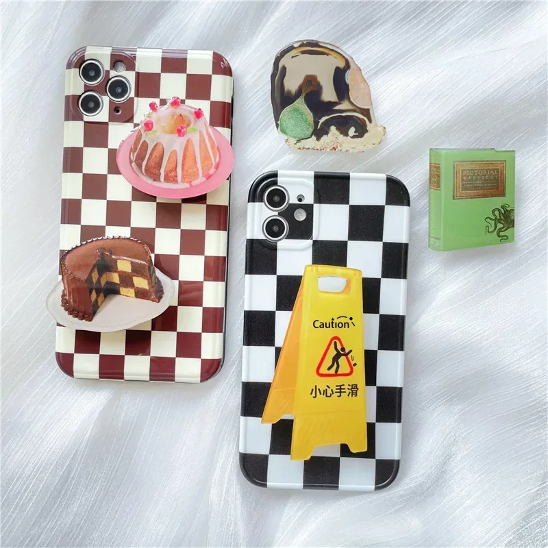 

Glossy Cake Elastic Grip Tok Foldable Socket Phone Holder Talk Finger Ring Griptok Support Smartphone Universal Holder Stands