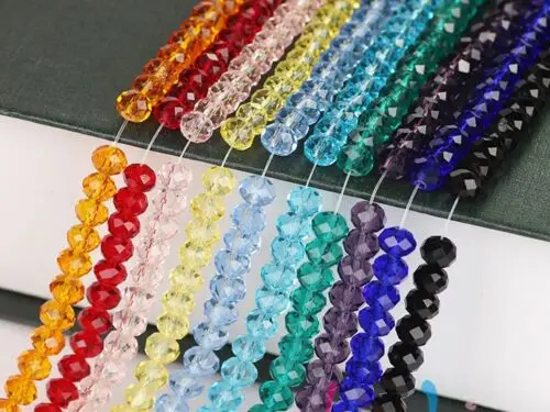 

Crystal 45colors 8mm Rondelle Loose Spacer beads Findings Wholesale 25x Glass bead Bluk Diy Faceted Charms Craft