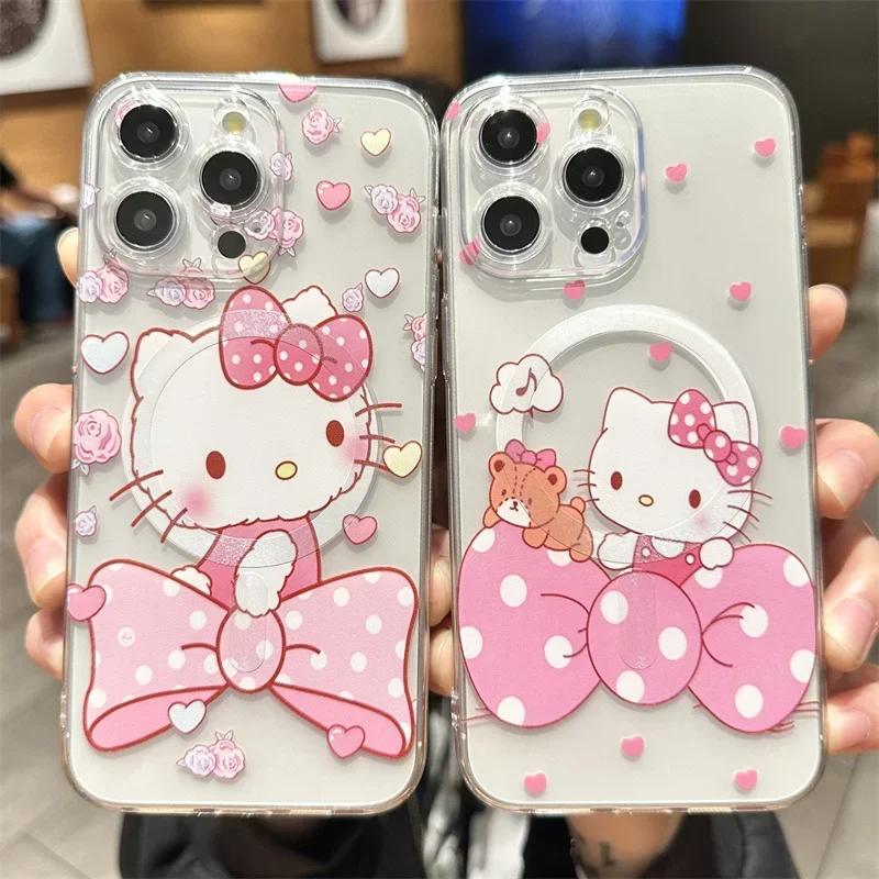Sanrioハローキティケースforiphone、magsafe磁気カバー