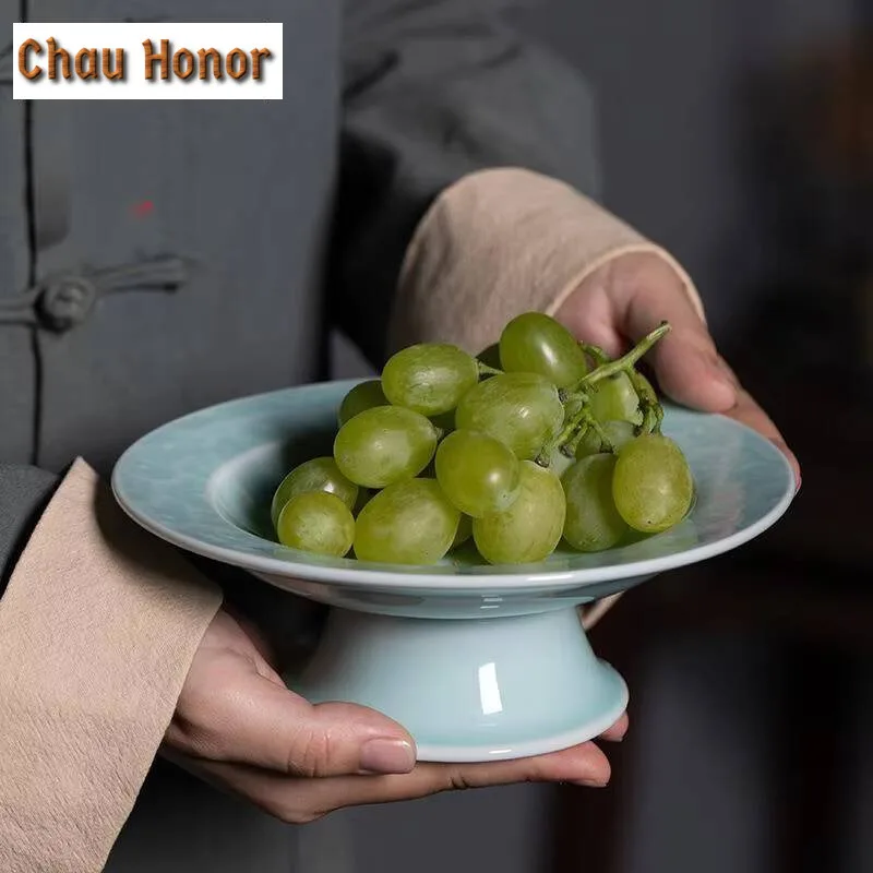 Creative Longquan Celadon Fruit Dishes Boutique Dried Fruit Snack Plate Candy Bar Plates Food Sharing Plate Gift Box Collection