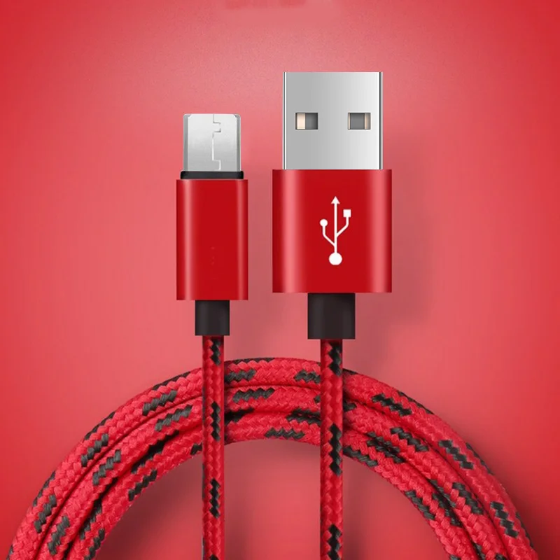 Premium Nylon Braided Micro USB Data Sync Charger Cable - Multiple Lengths Available